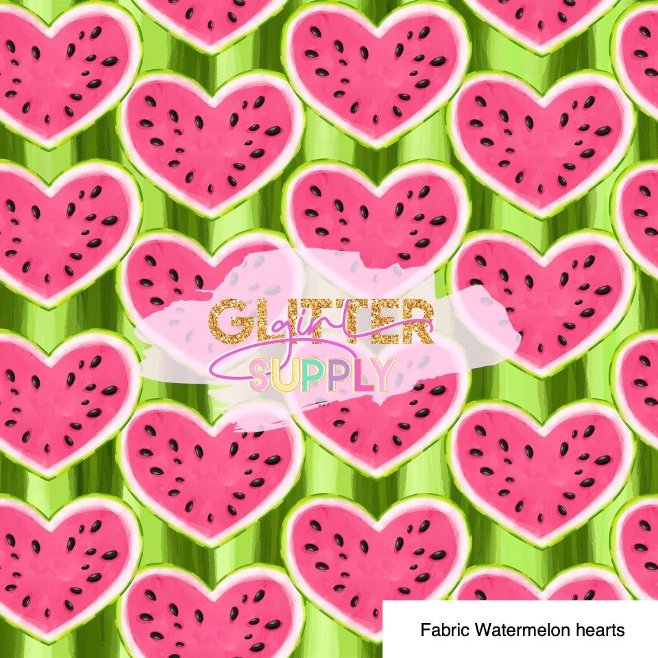 Fabric Watermelon hearts