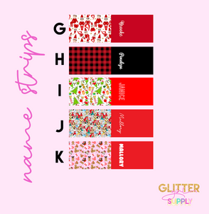 Christmas Personalized fabric bow STRIPS