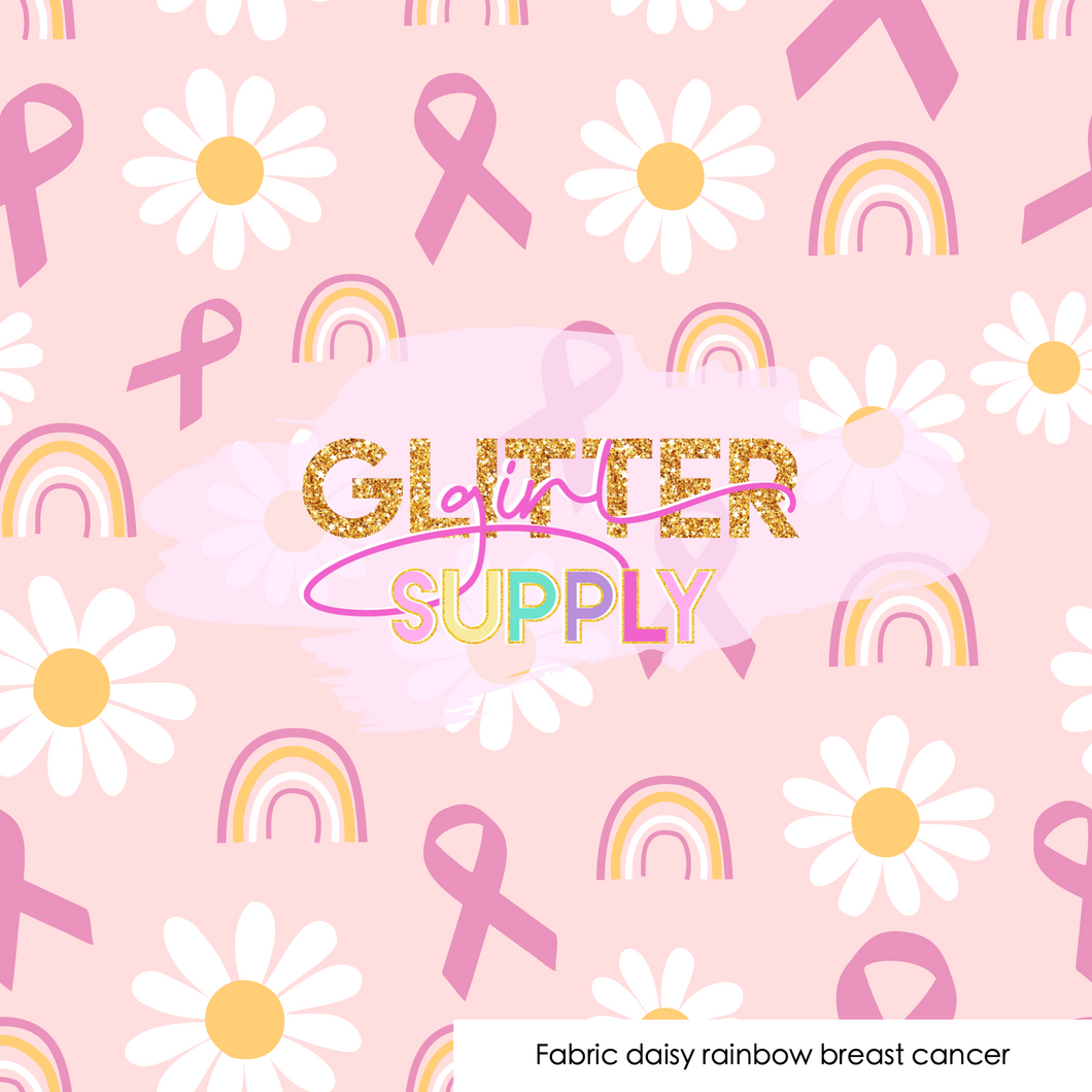 Fabric daisy rainbow breast cancer