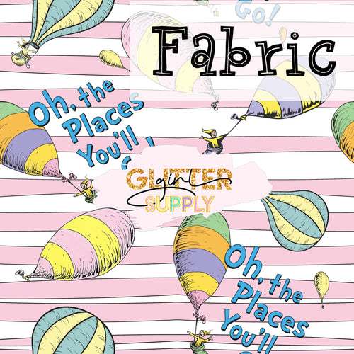 Fabric dghpr oh the places youll go pink