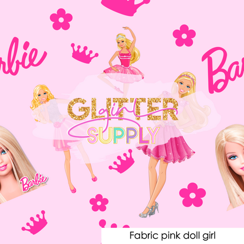 Fabric pink doll girl