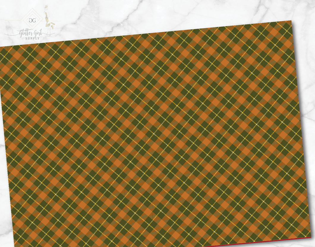 Green Orange Gold Plaid