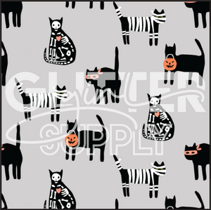 Halloween Cats on Gray Heycute