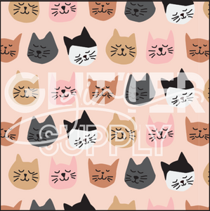 Heycute Cat Faces on Pink