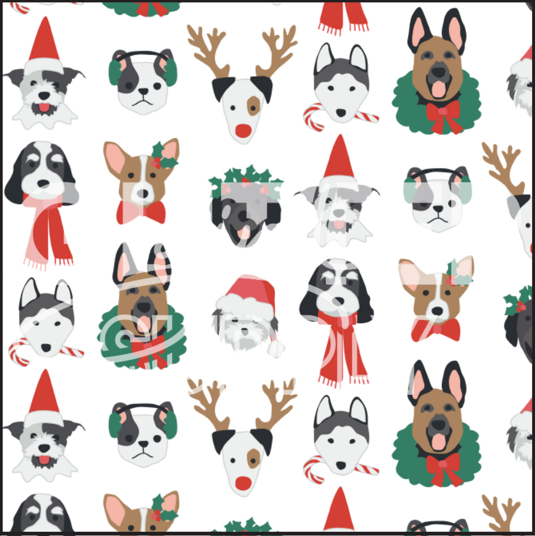 Heycute Christmas Pups On White