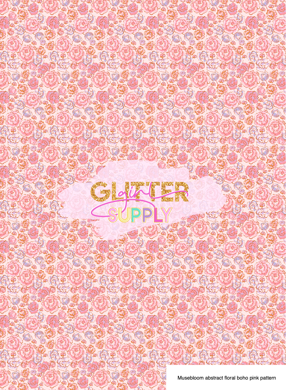Musebloom abstract floral boho pink pattern