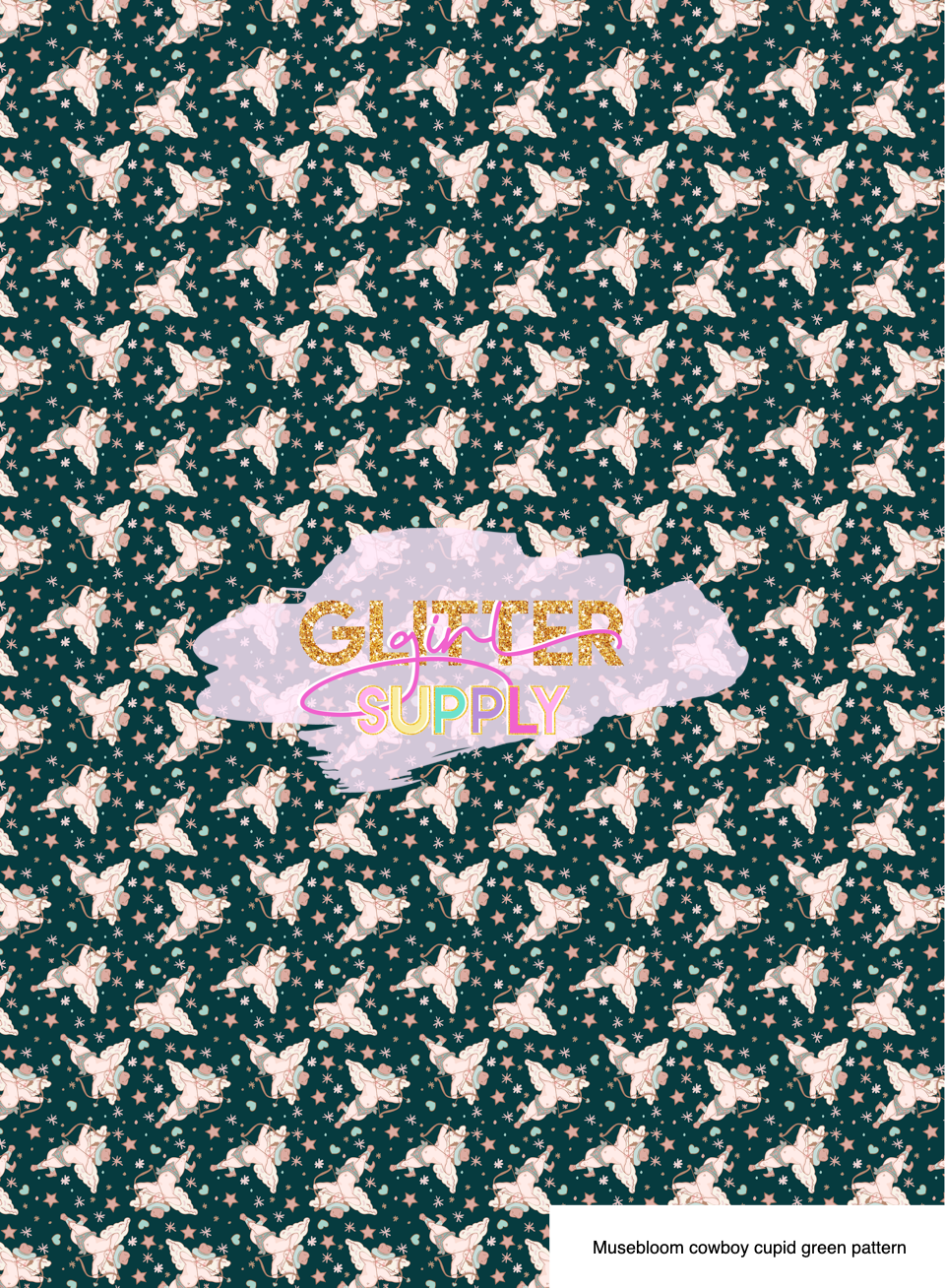 Musebloom cowboy cupid green pattern