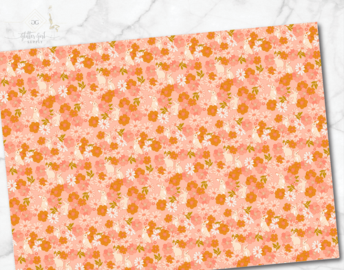 Orange Flowers Bunnies