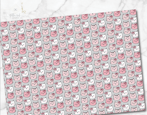 Pink Cats Grey