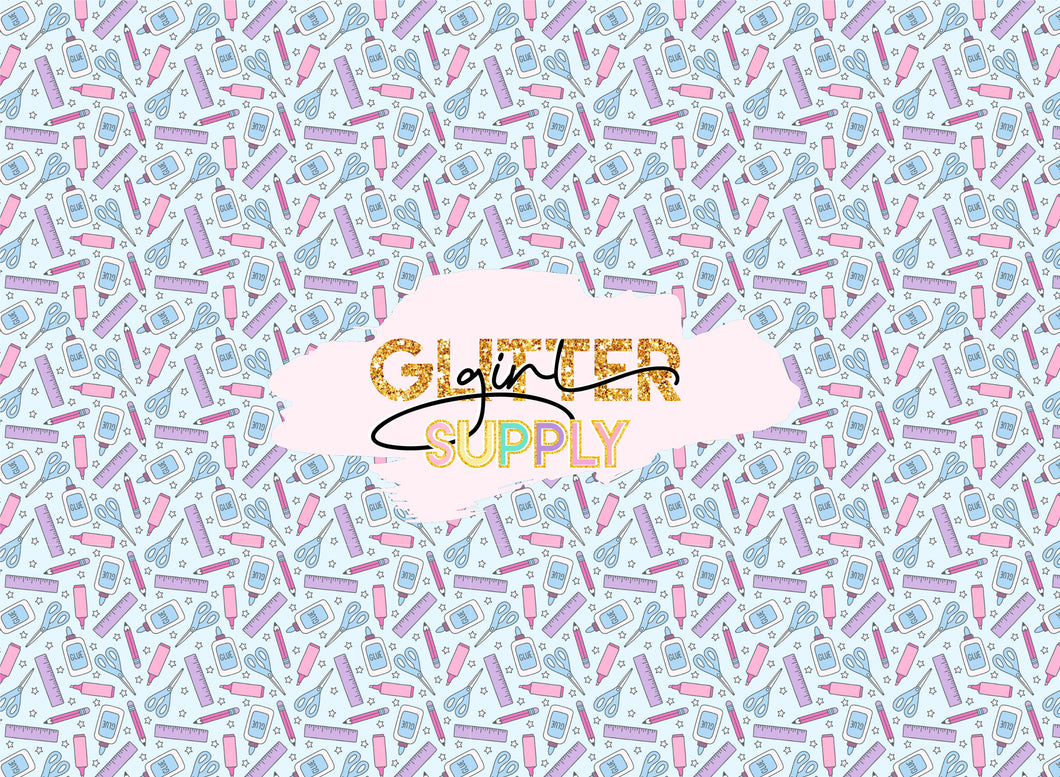 School Supplies Blue