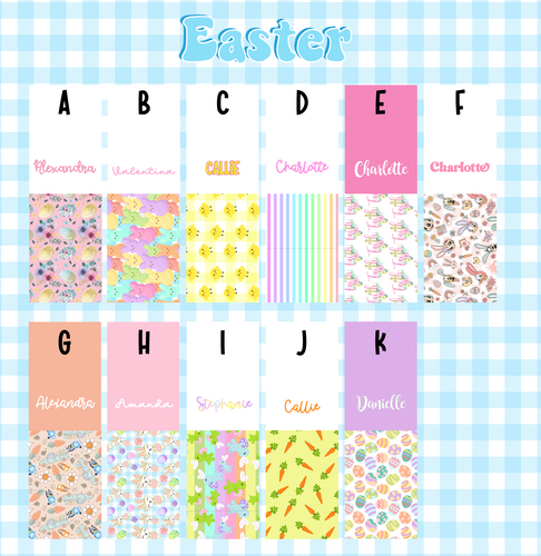 Easter Personalized fabric bow STRIPS