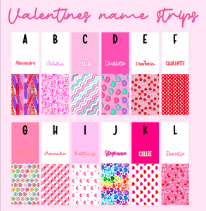 Valentines Personalized fabric bow STRIPS