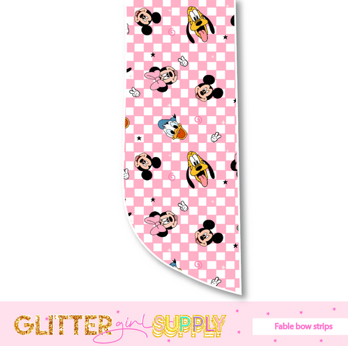 Fable strips Bloompattern mouse checkers pink
