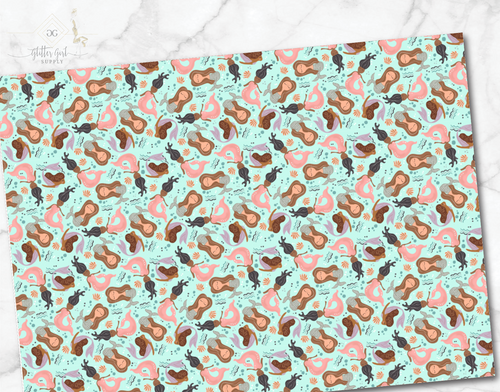 Vintage Mermaids Aqua Medium