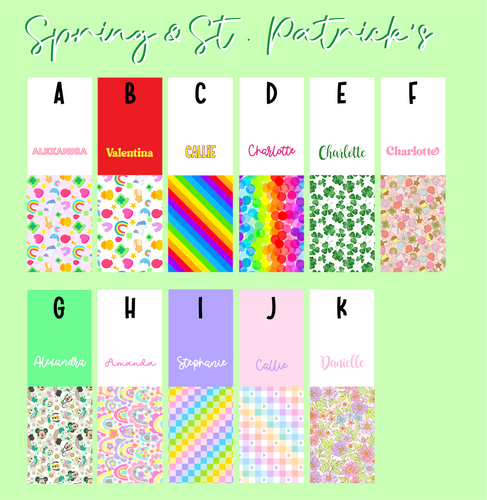 St Patrick's and Spring Personalized fabric bow STRIPS