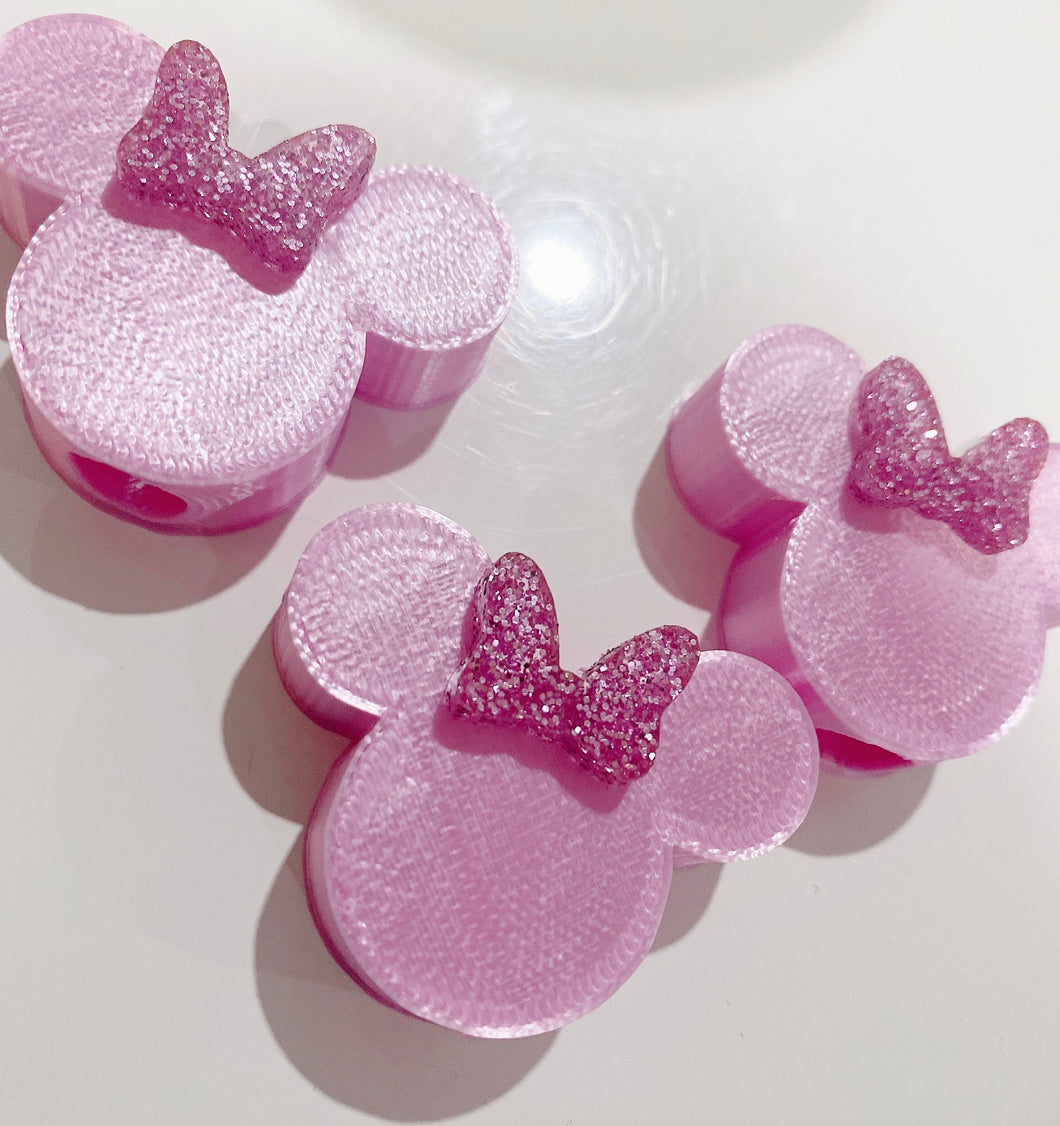 Mouse straw topper pink