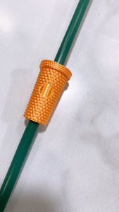 Studded cup Straw topper orange