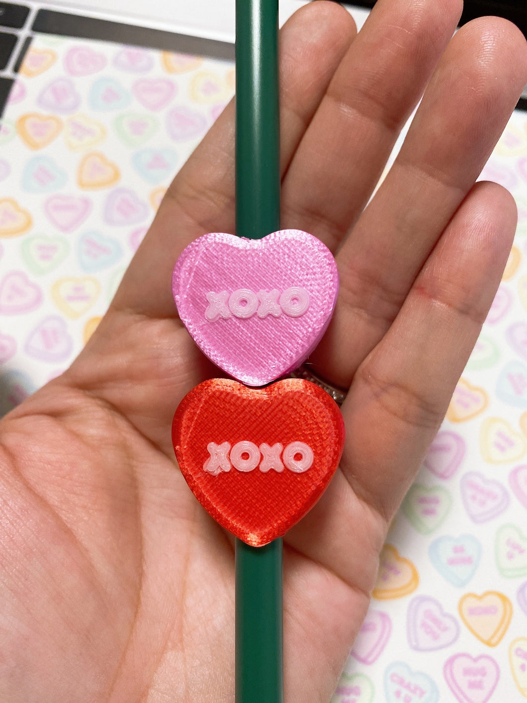 Straw topper XOXO heart