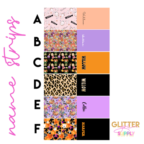 Halloween and Cheetah Personalized fabric bow STRIPS